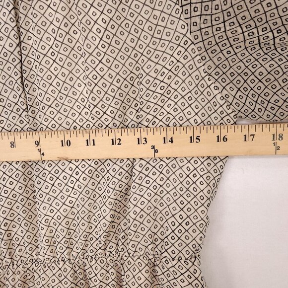 Madewell 100% Silk Dress Size 6 Pockets Baby Doll Elastic Waist Sheer Sleeve - Picture 4 of 12